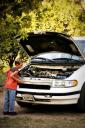  Peter left the hood up on the van and Jerome found the engine fascinating.