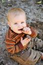  He’s cutting his first tooth!