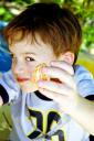  Showing me his tangarine that he picked, peeled, and ate all by himself!