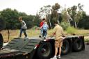  a flat bed trailer = playground!