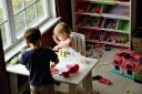  Seth and Avery at the play table right before bedtime on our last night.