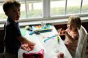  Homemade playdough and blocks! Fun times!