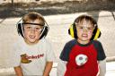  Seth said he wanted to look mad. :-) They were waiting for the “line to get hot” before shooting with Daddy.