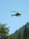  On our way to the car we saw this rescue helicopter making a practice landing on the road which followed the river.