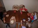  a full table of cousins! The adults ate on the floor on the coffee table. :-)